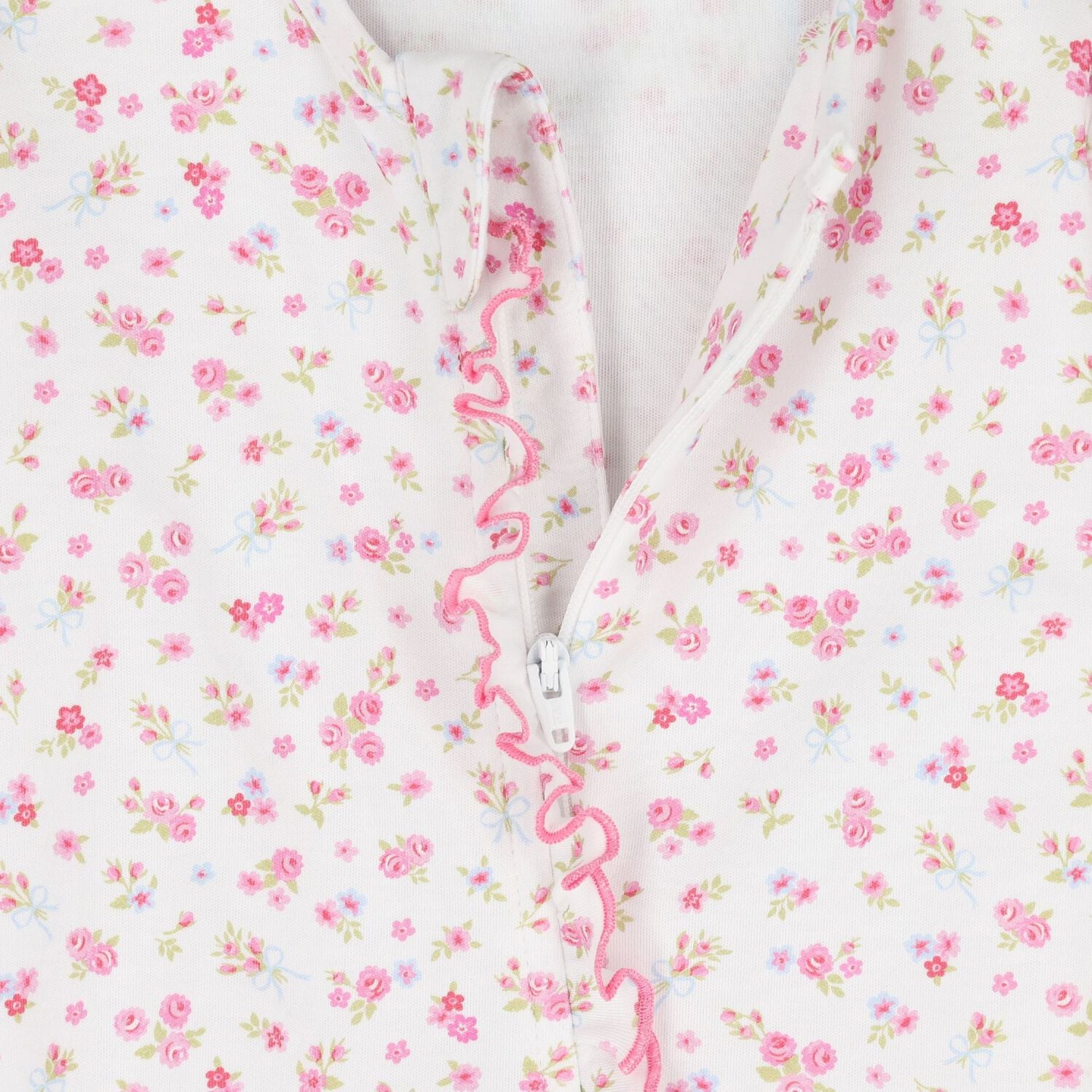 Baby Girls White & Pink Rose Renaissance Babygrow, 1, hi-res