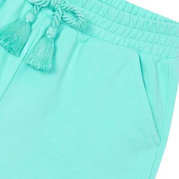 Girls Aqua Cotton Jersey Shorts