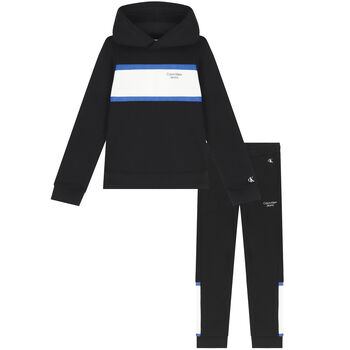 Boys Black Logo Tracksuit