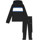 Boys Black Logo Tracksuit, 1, hi-res