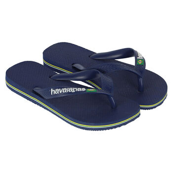 Navy Logo Flip Flops, 3 Navy Logo Flip Flops