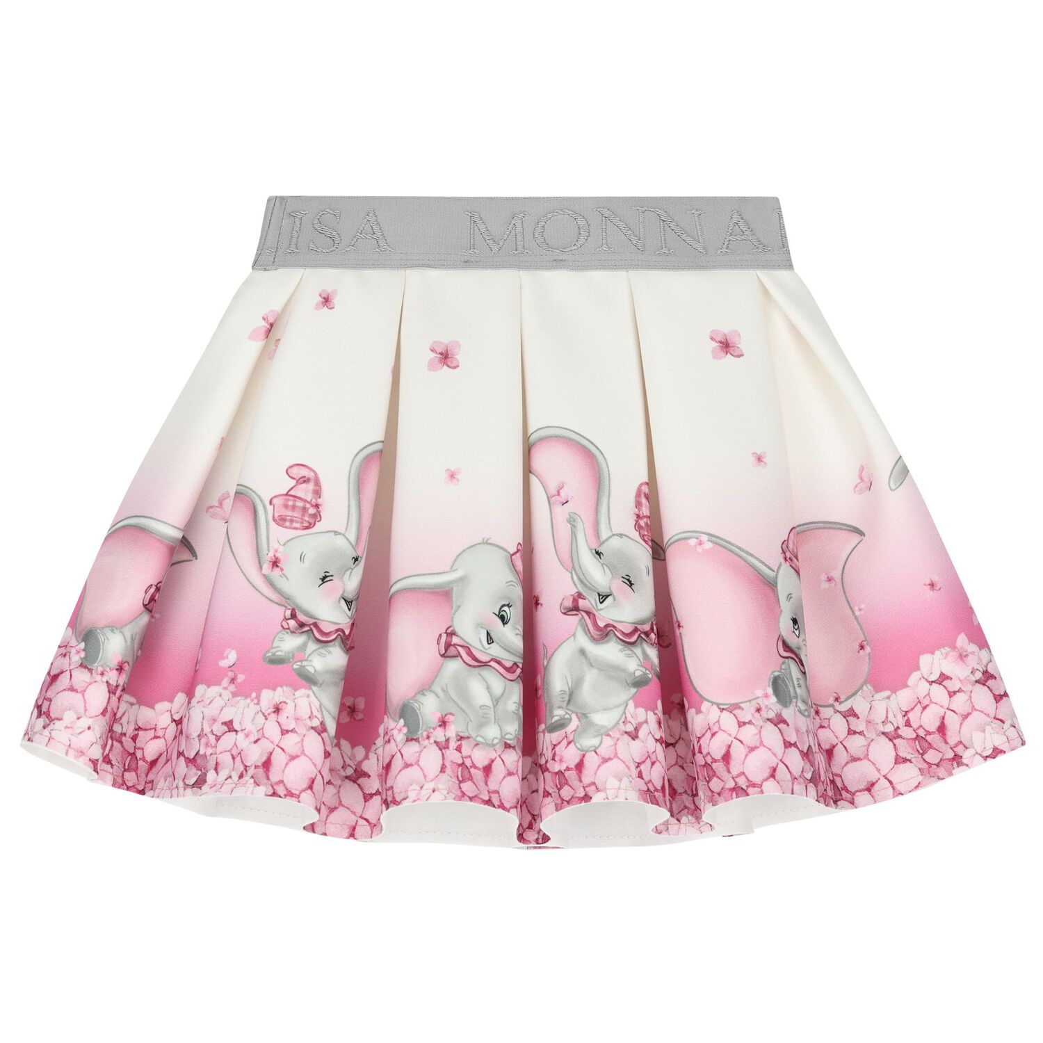 Baby Girls Ivory & Pink Disney Logo Pleated Skirt, 1, hi-res image number null