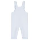 Baby Boys White & Blue Dungaree Set, 1, hi-res