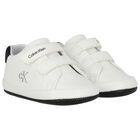 White Logo Baby Pre Walker Shoes, 1, hi-res
