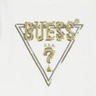 توب أولاد بأكمام بالشعار باللون الأبيض, 1, hi-res