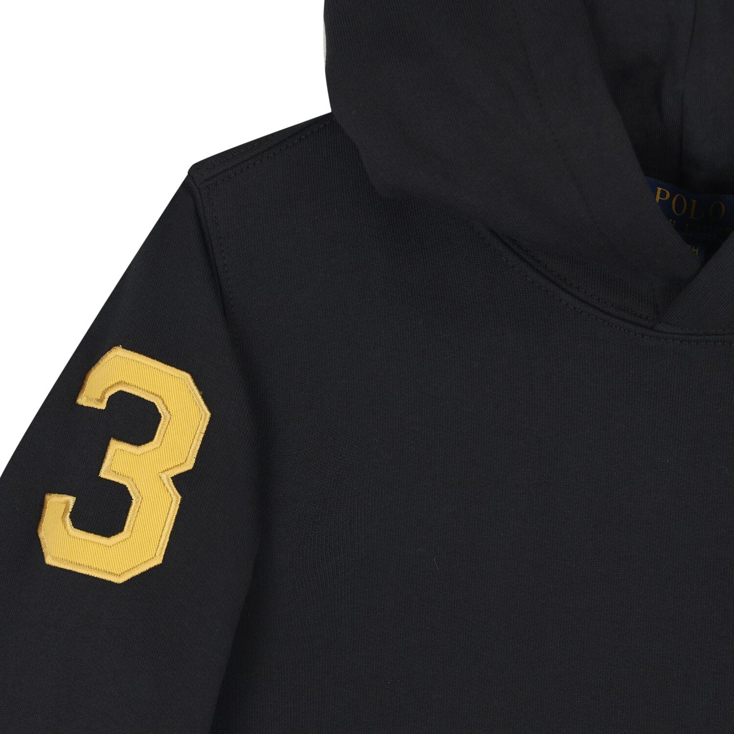 Boys Black Logo Hooded Top , 1, hi-res