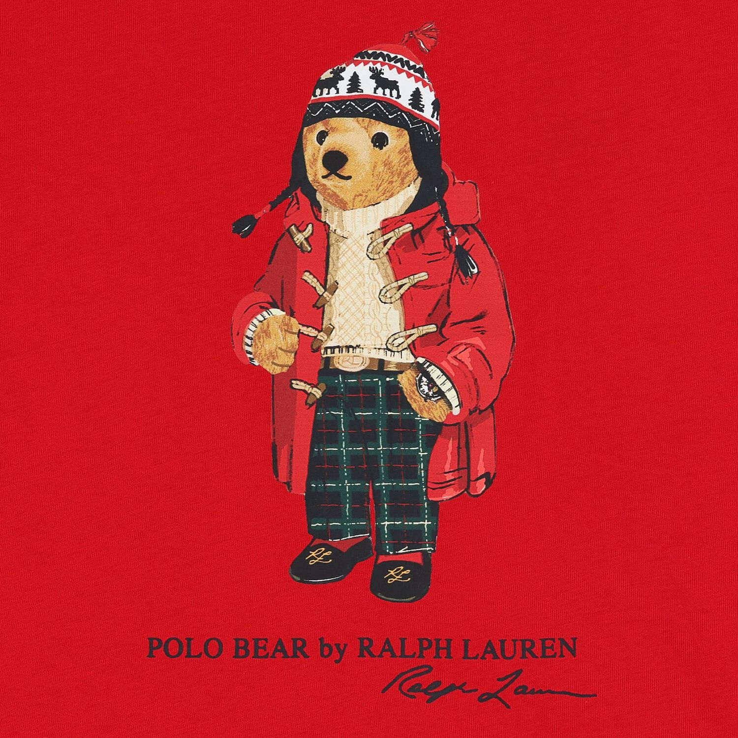 Boys Red Polo Bear T-Shirt, 1, hi-res
