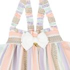 Girls Multi-Coloured Striped Jacquard Dress, 1, hi-res