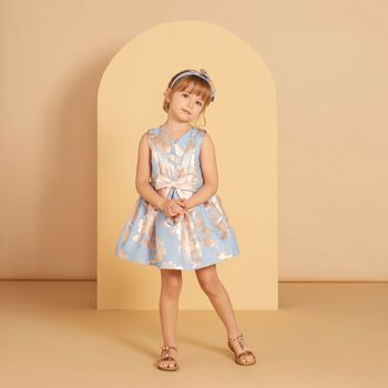 Girls Blue & Rose Gold Dress