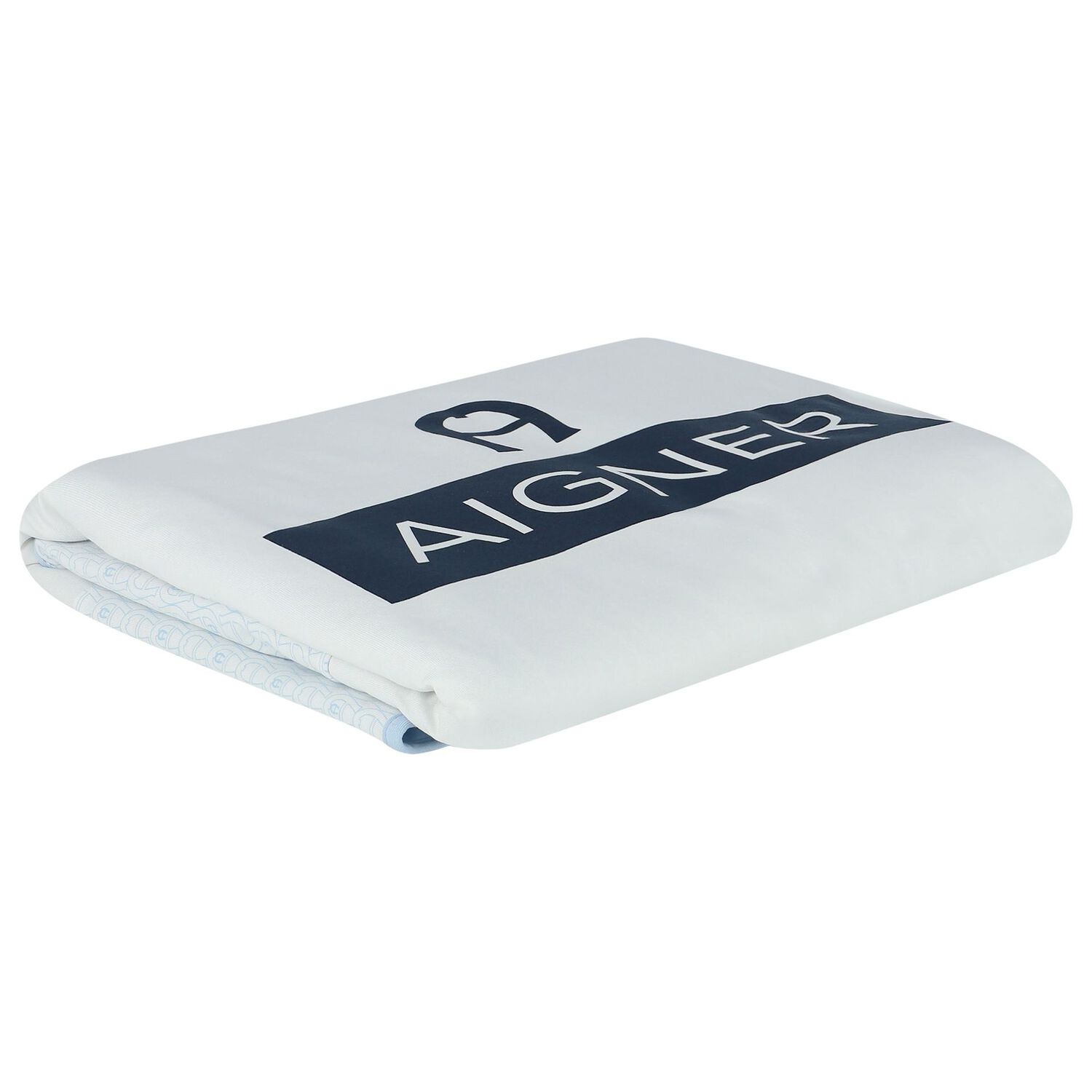 Baby Boys White & Blue Logo Blanket, 3, hi-res