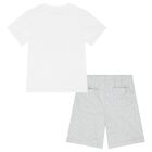 Boys White & Grey Shorts Set, 1, hi-res