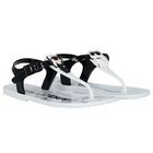 Girls White Karl & Choupette Jelly Sandals, 2, hi-res