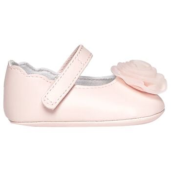 Baby Girls Pink Flower Pre Walker Shoes