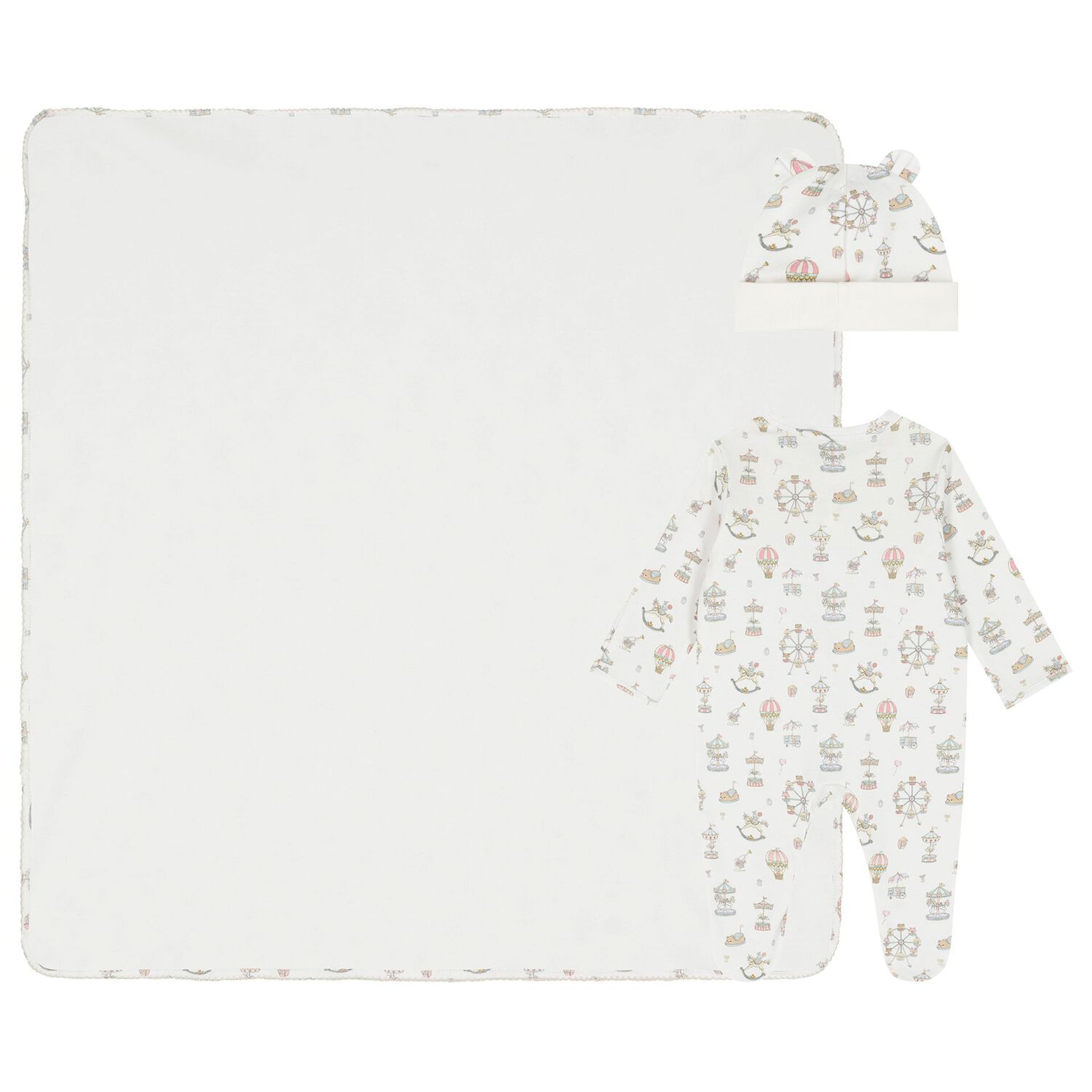 White Carousel & Hot Air Balloon Babygrow Gift Set, 1, hi-res