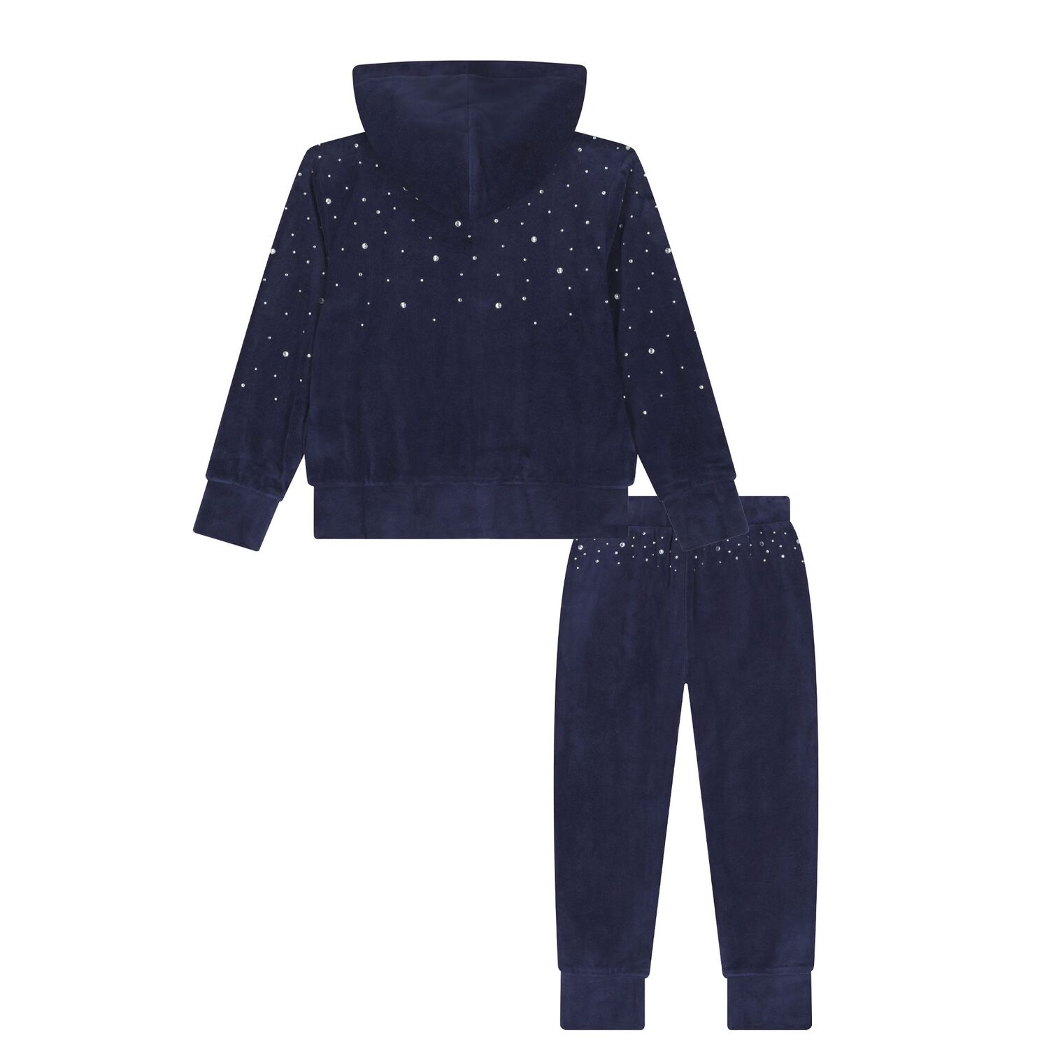 Girls Navy Blue Embellished Tracksuit, 1, hi-res