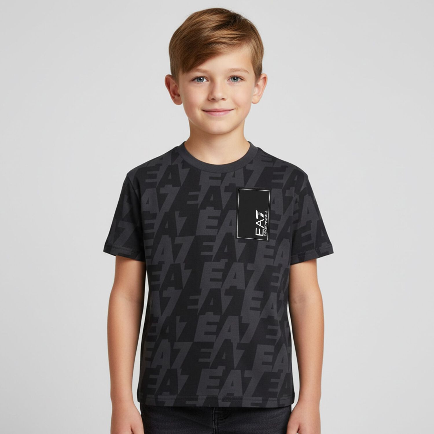 Boys Black Logo T-Shirt, 2, hi-res