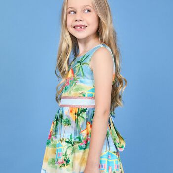 Girls Blue Island Dress