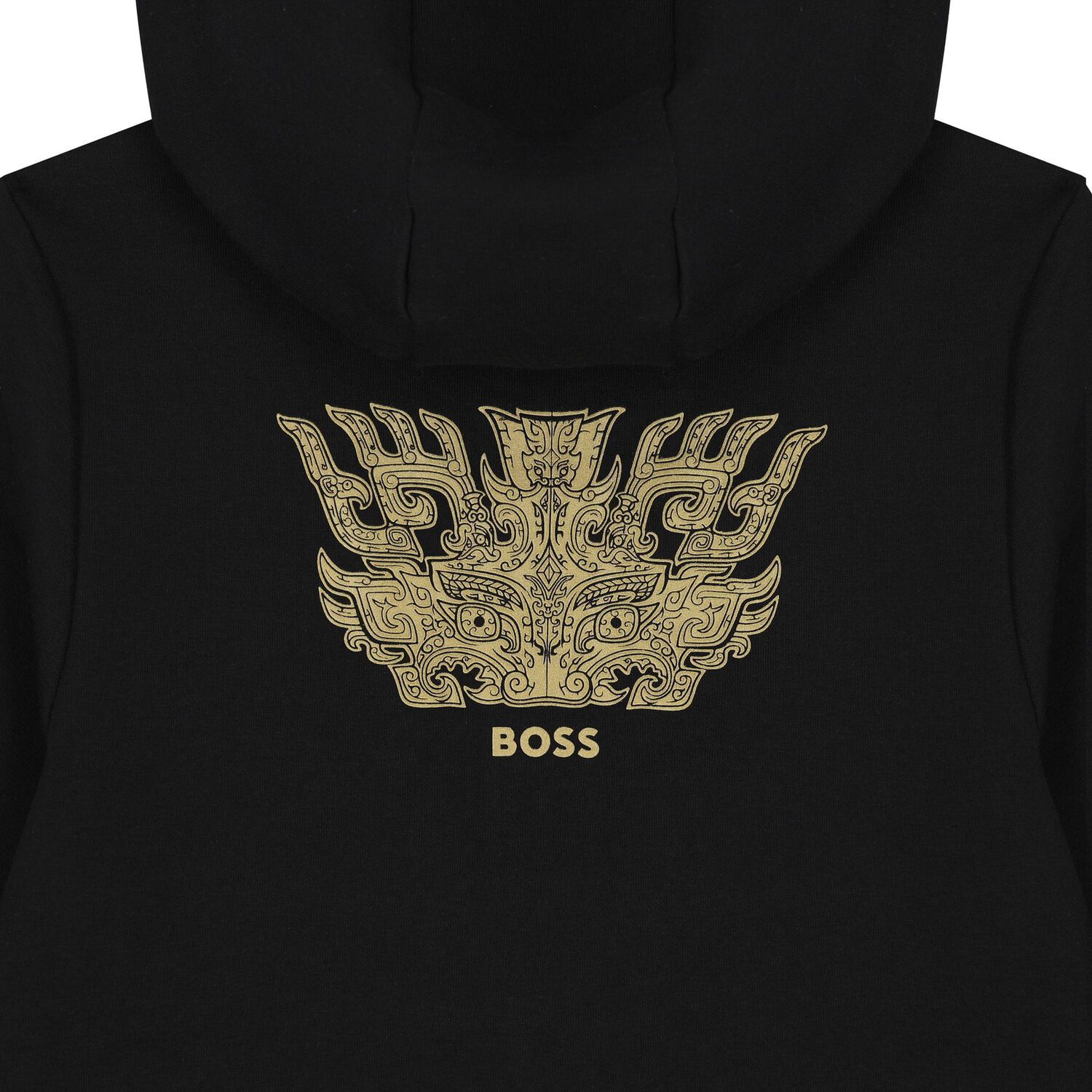Boys Black Dragon Logo Hooded Top, 1, hi-res image number null