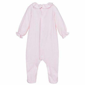 Baby Girls Pink & White Babygrow