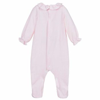 Baby Girls Pink & White Babygrow