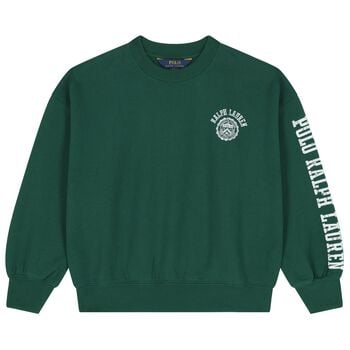 Girls Green Logo Sweatshirt