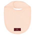 Peach Teddy Bear Logo Baby Bib, 3, hi-res