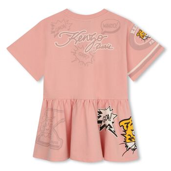 Girls Pink Tiger Logo Dress