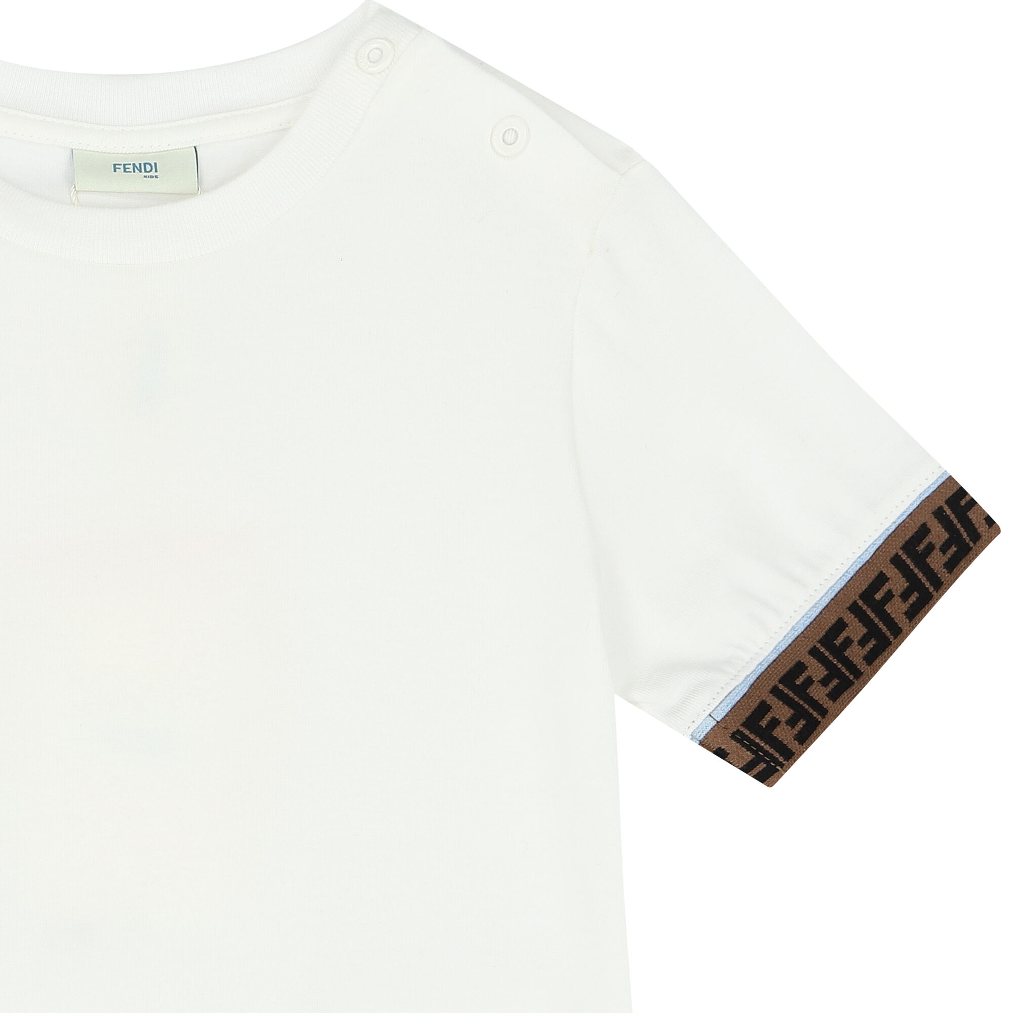 Fendi Baby Boys White Logo T Shirt Junior Couture KSA