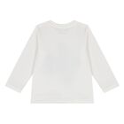 Younger Girls Ivory Bird Long Sleeve Top, 1, hi-res