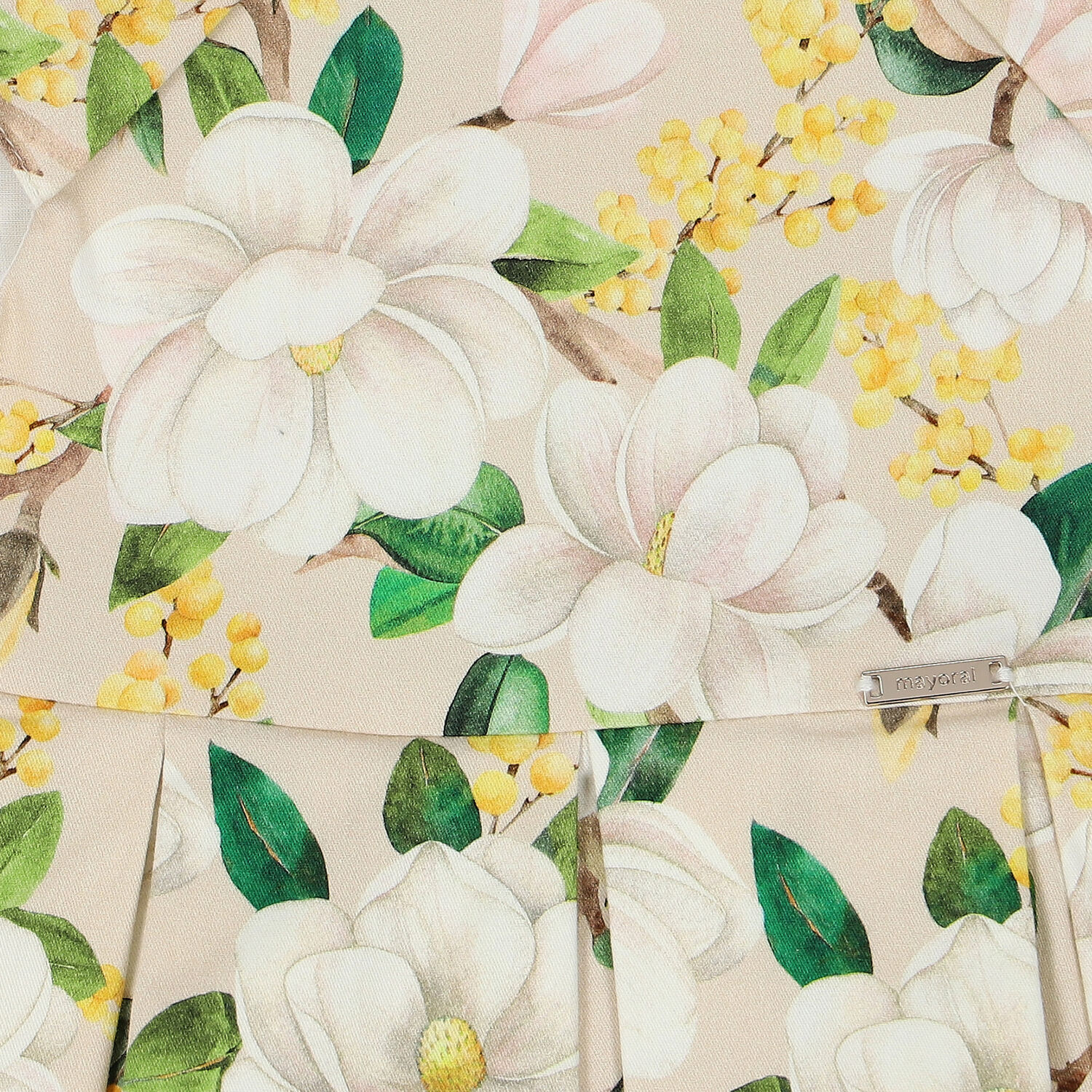 فستان بالزهور باللون البيج, 2, hi-res