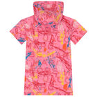 Girls Pink Logo Hooded Dress, 1, hi-res