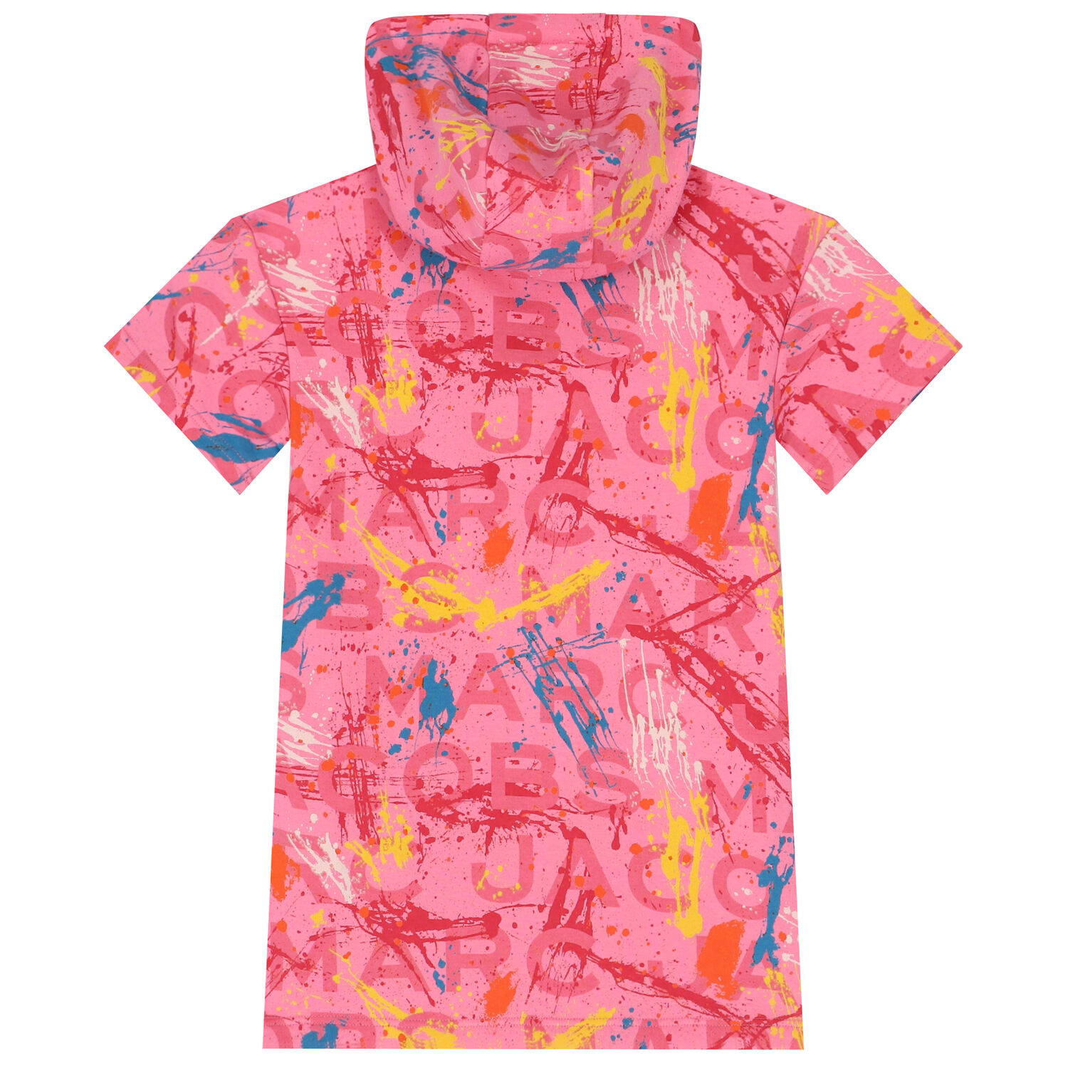 Girls Pink Logo Hooded Dress, 1, hi-res image number null