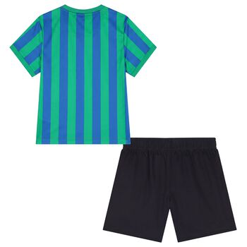Boys Green & Black Goal Mode Shorts Set