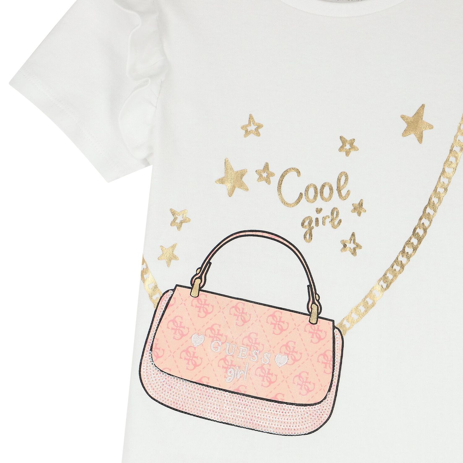 Girls White Logo Bag Dress, 1, hi-res image number null