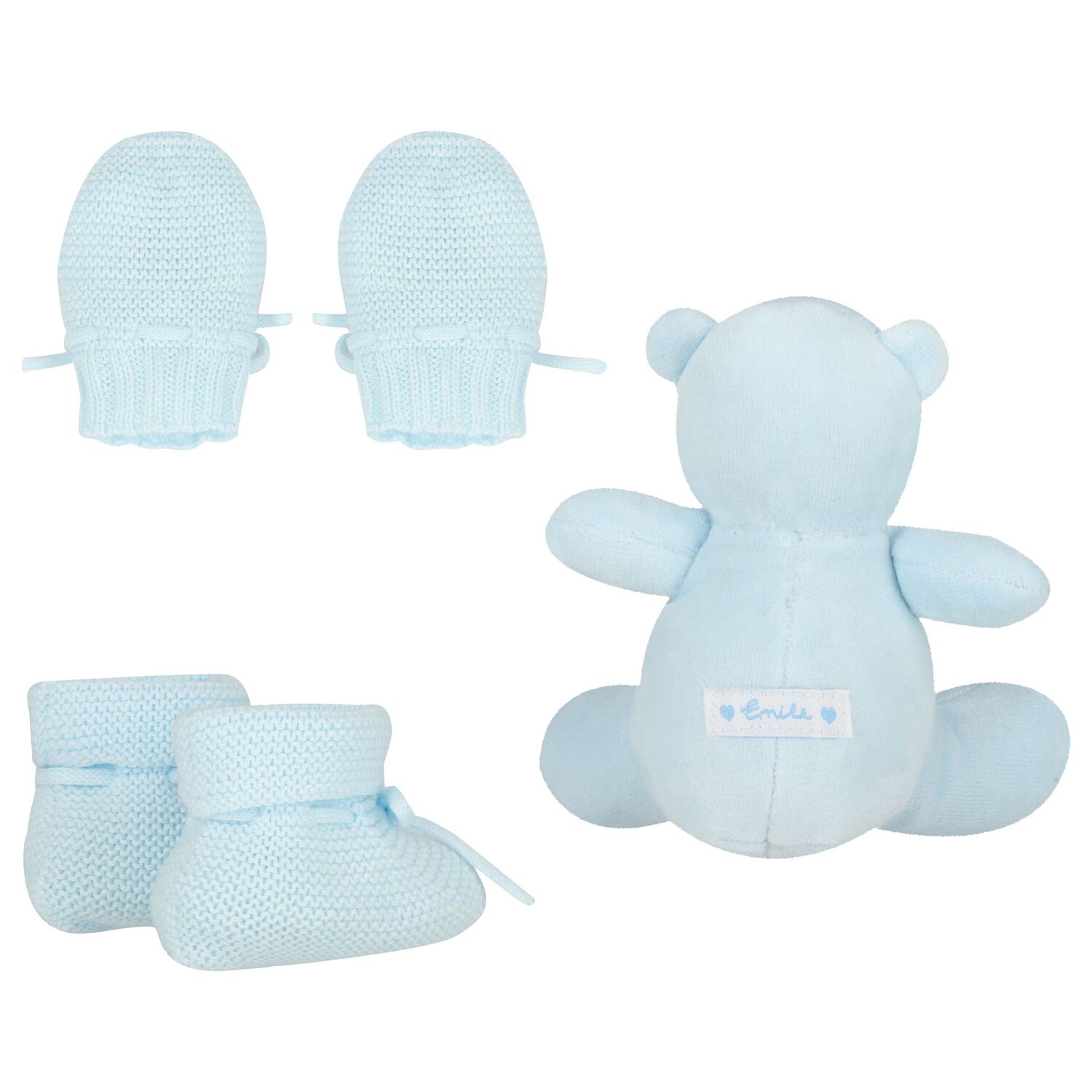 Baby Boys Blue Mittens & Booties Gift Set, 4, hi-res