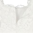 Girls White Embroidered Lace Tiered Dress, 1, hi-res