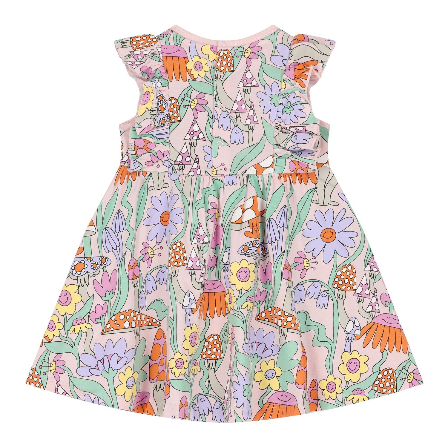 فستان بنات بطبعة الزهور باللون الوردي, 1, hi-res