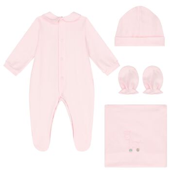 Baby Girls Pink Giraffe Babygrow Gift Set