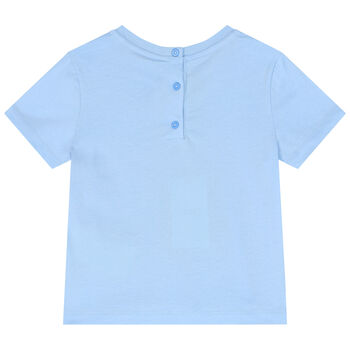 Younger Boys Blue Teddy Logo T-Shirt