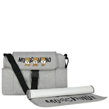 Grey Teddy Bear Logo Baby Changing Bag