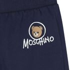 Younger Navy Blue Teddy Bear Logo Joggers, 1, hi-res