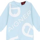 Baby Boys Blue Logo Babygrow, 2, hi-res