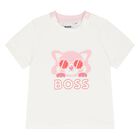 Younger Girls White & Pink Logo Leggings Set, 1, hi-res