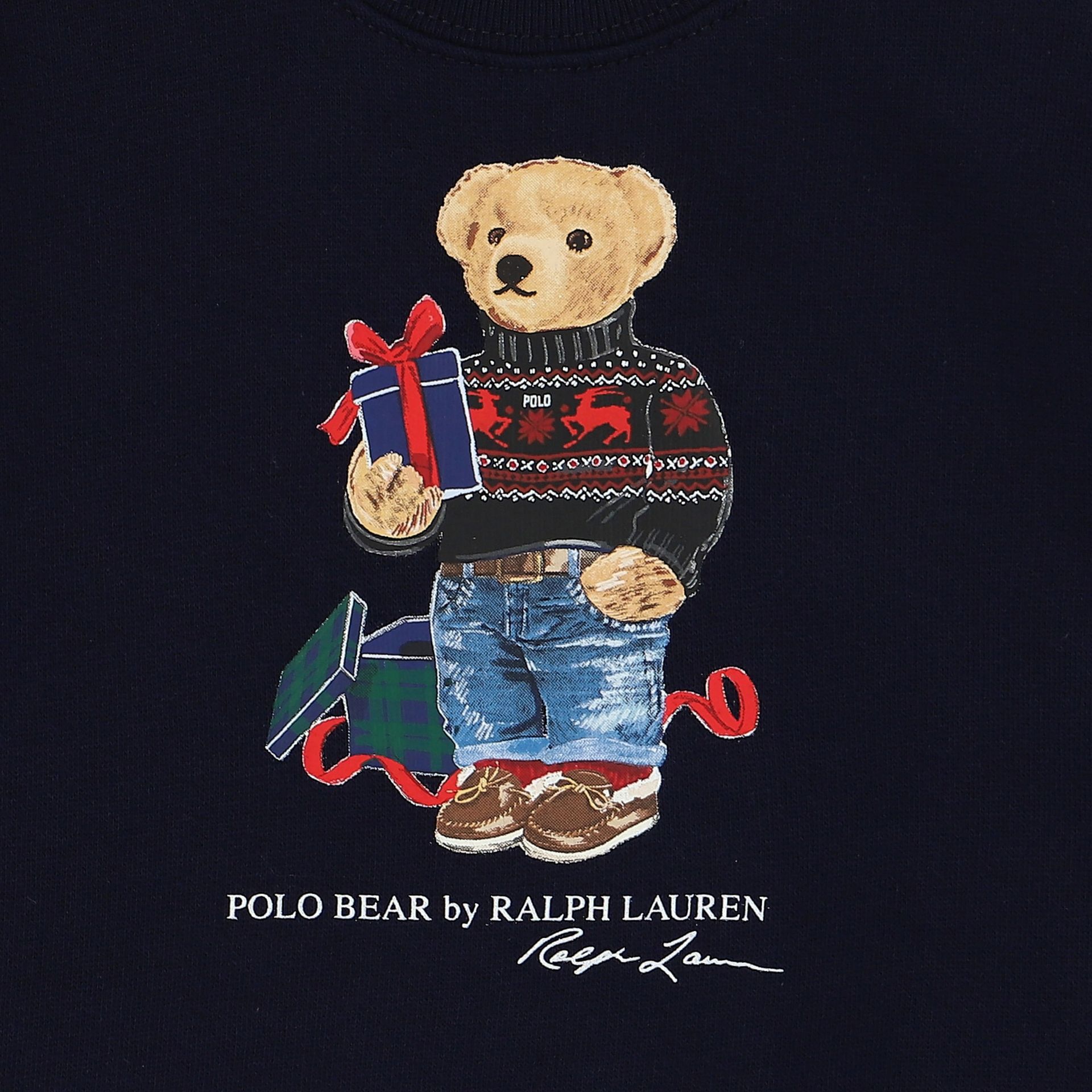 Ralph Lauren Baby Boys Navy Blue Polo Bear Logo Sweatshirt Junior Couture USA