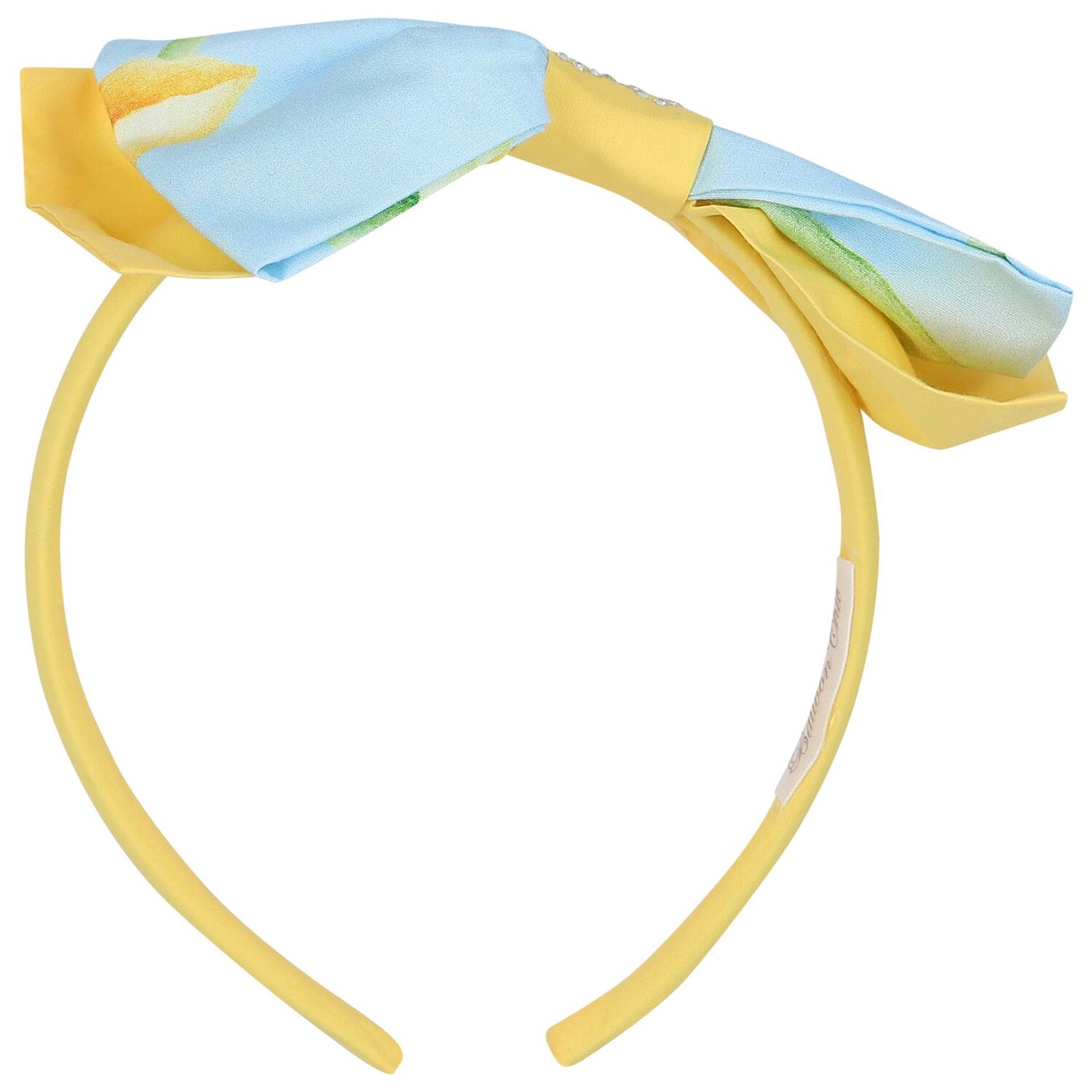Girls Yellow & Blue Logo Bow Headband, 1, hi-res image number null