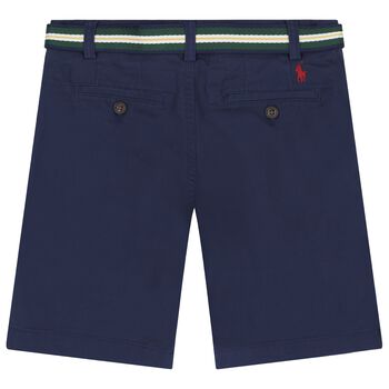 Boys Navy Blue Logo Shorts