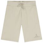 Boys Beige Logo Shorts , 1, hi-res