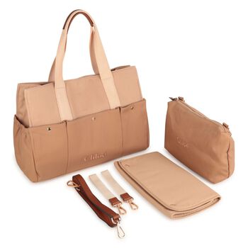 Beige Canvas Baby Changing Bag