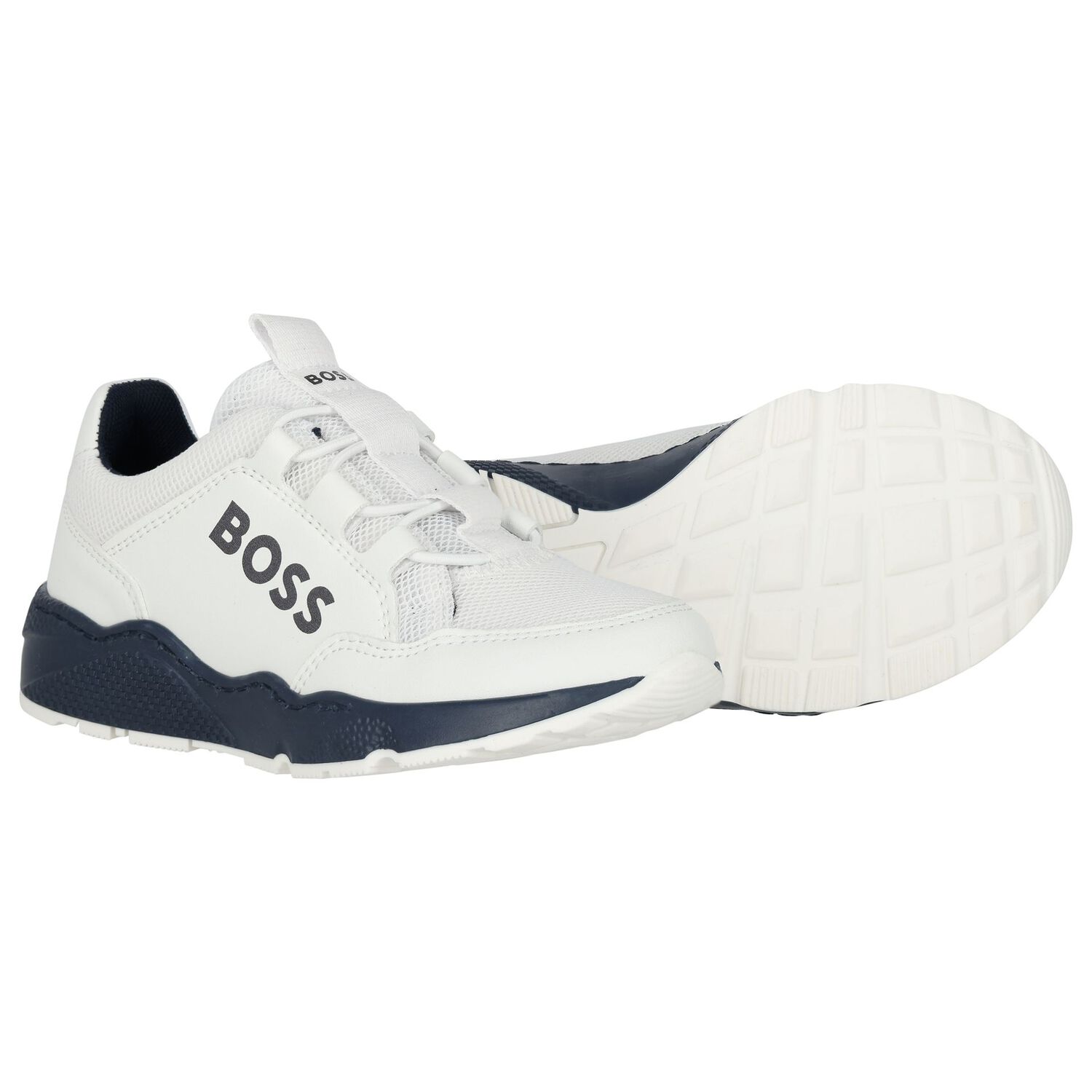 Boys White Logo Trainers, 1, hi-res image number null