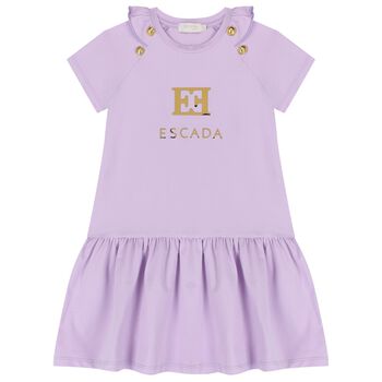 Girls Purple Logo Dress